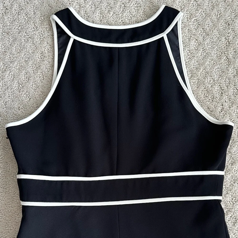 Evan-Picone Al Fresco Midi Dress Black/Ivory Size 10 NWT Classic Neutral Office - Picture 11 of 15
